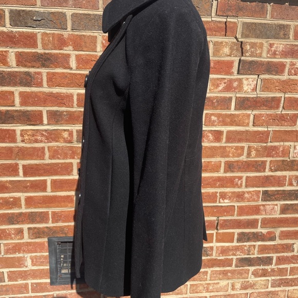 J Crew Womens M Black Wool Double Breasted Pea Coat Jacket Classic Thinsulate - Picture 7 of 10